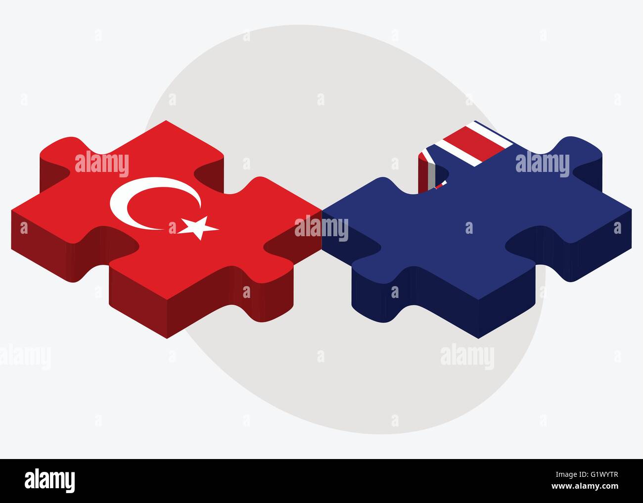 Türkei und Falklandinseln Flaggen in puzzle isolierten auf weißen Hintergrund Stock Vektor