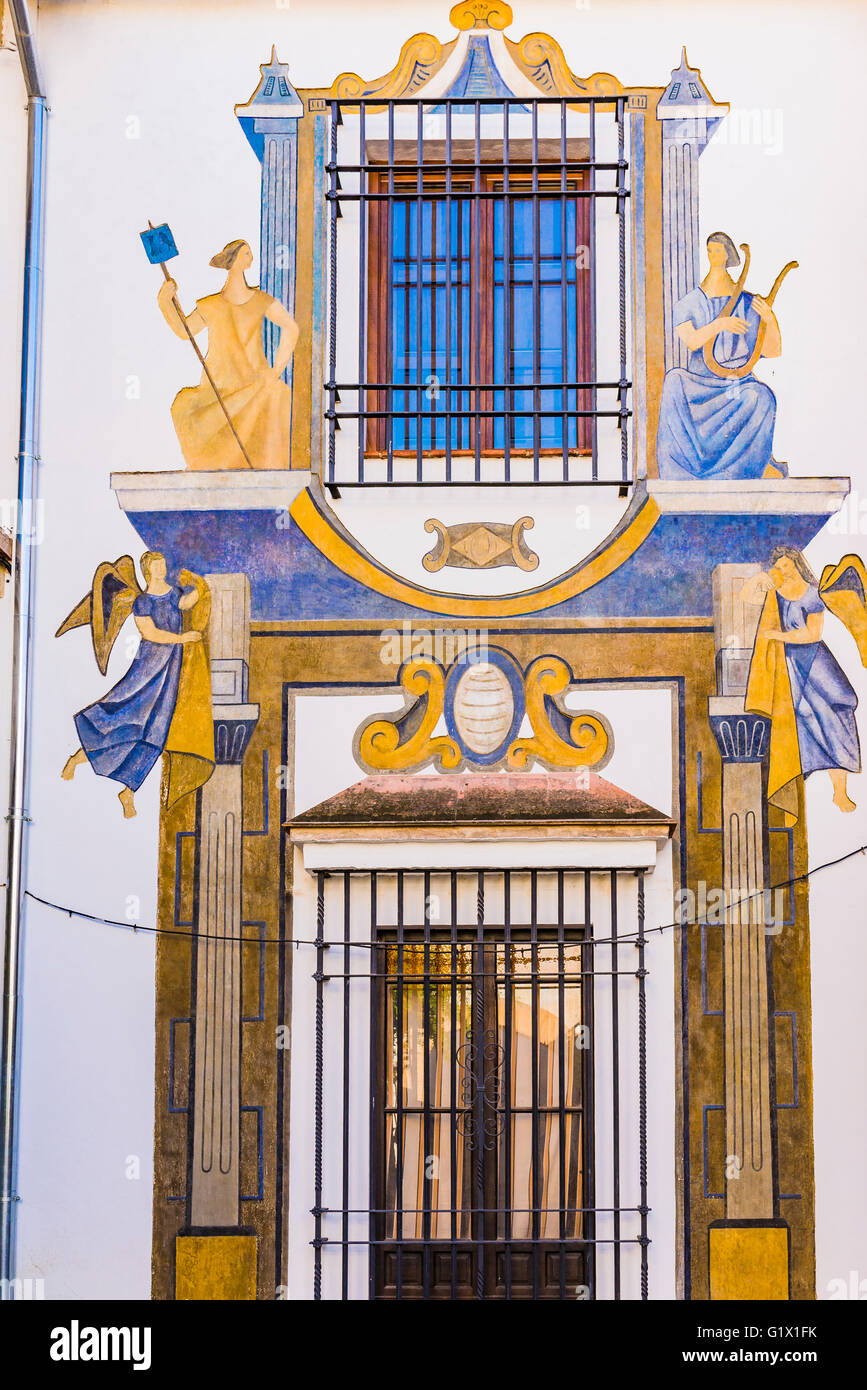 Andalusische volkstümliche Architektur Detail. Córdoba, Andalusien, Spanien, Europa Stockfoto