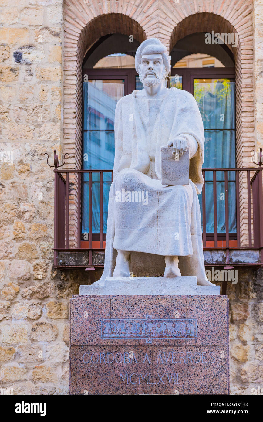 Memorial. Ibn Rushd, April 14, 1126 – 10 Dezember 1198, Córdoba, Andalusien, Spanien, Europa Stockfoto