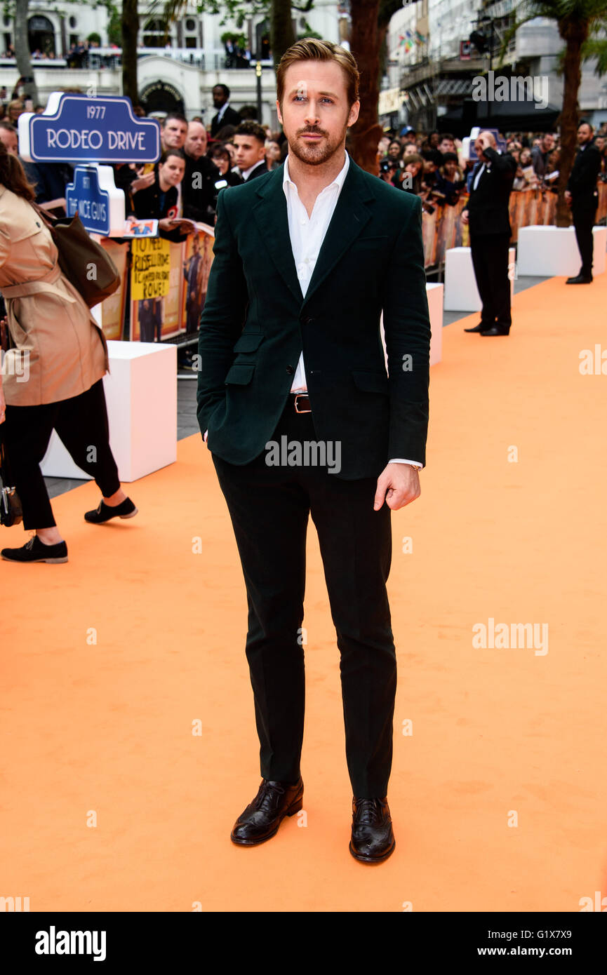 Ryan Gosling bei der UK-Premiere von The Nice Guys Stockfoto