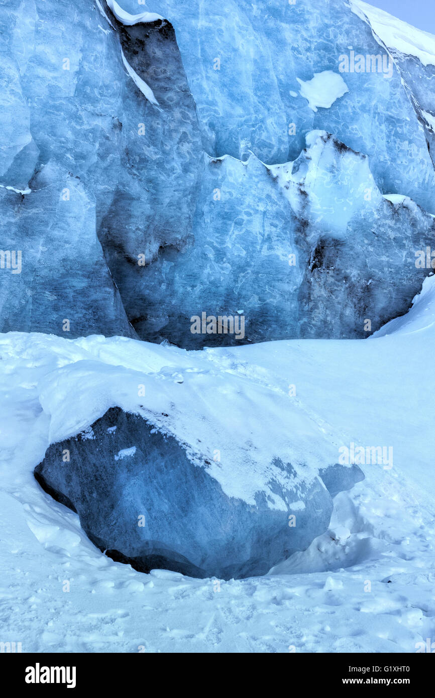 Vereisten Felsen am Athabasca Gletscher Stockfoto