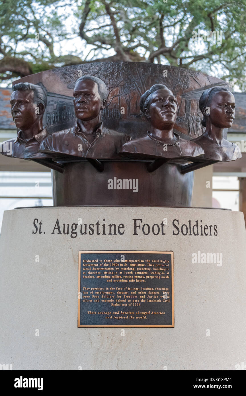 St. Augustine Fußsoldaten Memorial in St. Augustine, Florida ehrt friedliche bürgerliche Rechte Demonstranten von den frühen 1960er Jahren. USA. Stockfoto