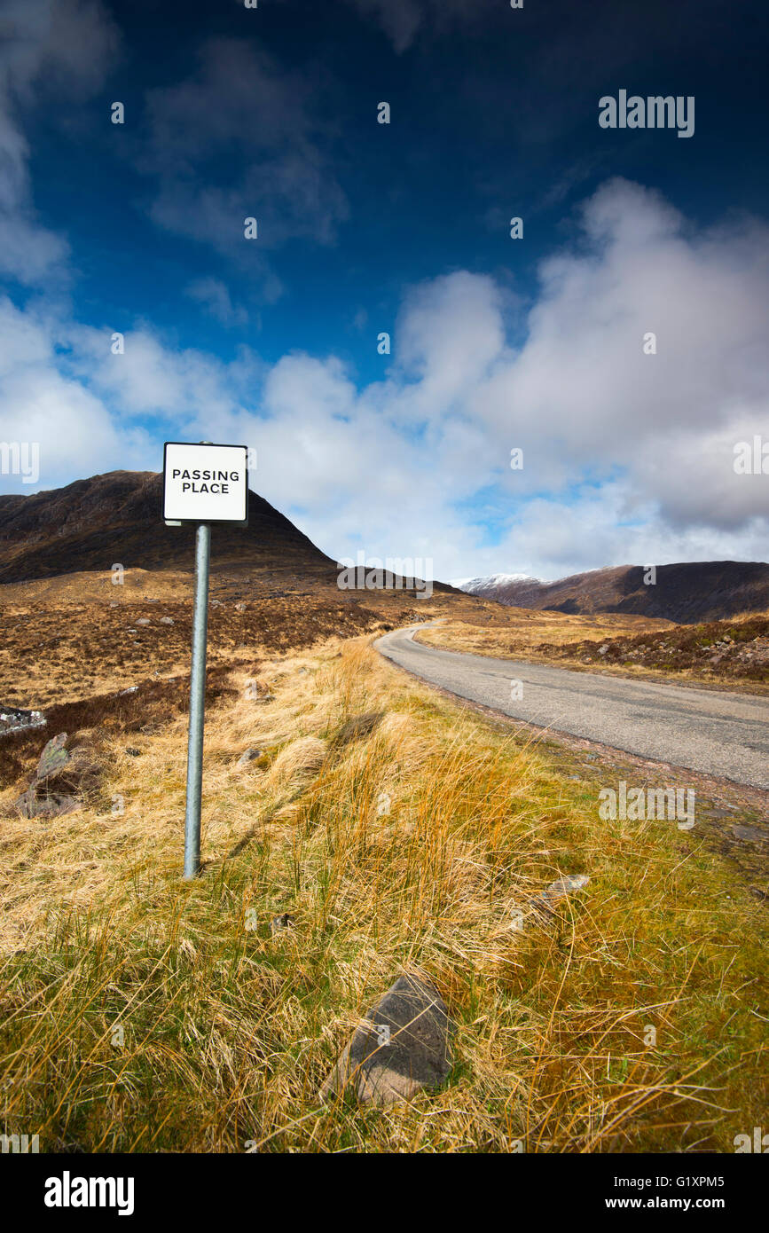 Vorbei an Platz auf der Bealach Na Bà (Pass der Rinder) auf der Applecross Halbinsel, Wester Ross Schottland UK Stockfoto