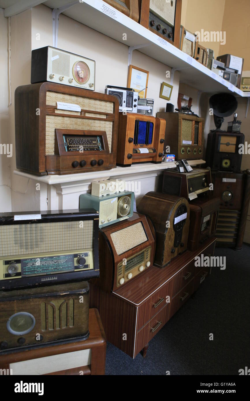 Vintage Radio-Display, Oamaru, Neuseeland Stockfoto