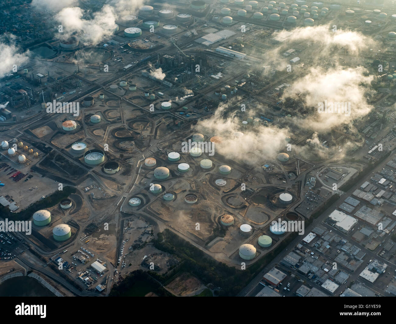 Chevron Raffinerie El Segundo, Ölförderung, Los Angeles County, Kalifornien, USA Stockfoto