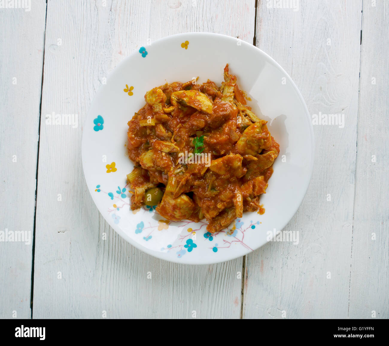 Masaledar-Huhn - Madhur Jaffreys Indian Cooking Stockfoto