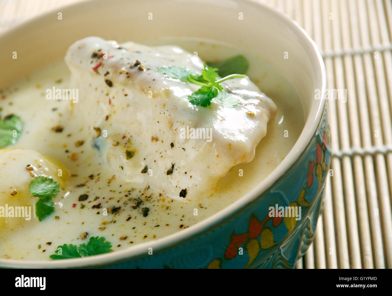 Türkische würzigen Fischsuppe - Balık Chorbası Stockfoto