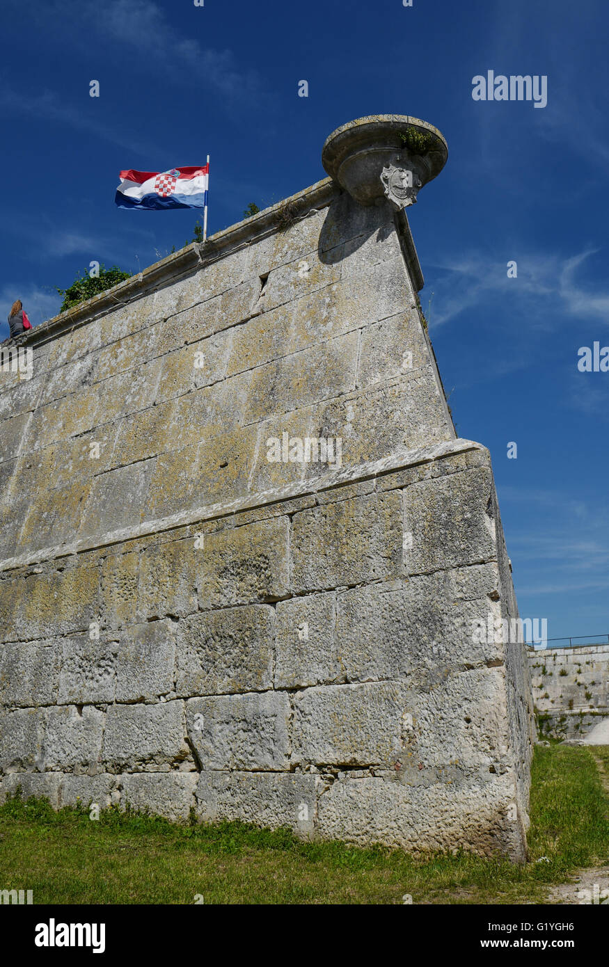 Die Außenwand des Festung Pula, Istrien, Kroatien Stockfoto