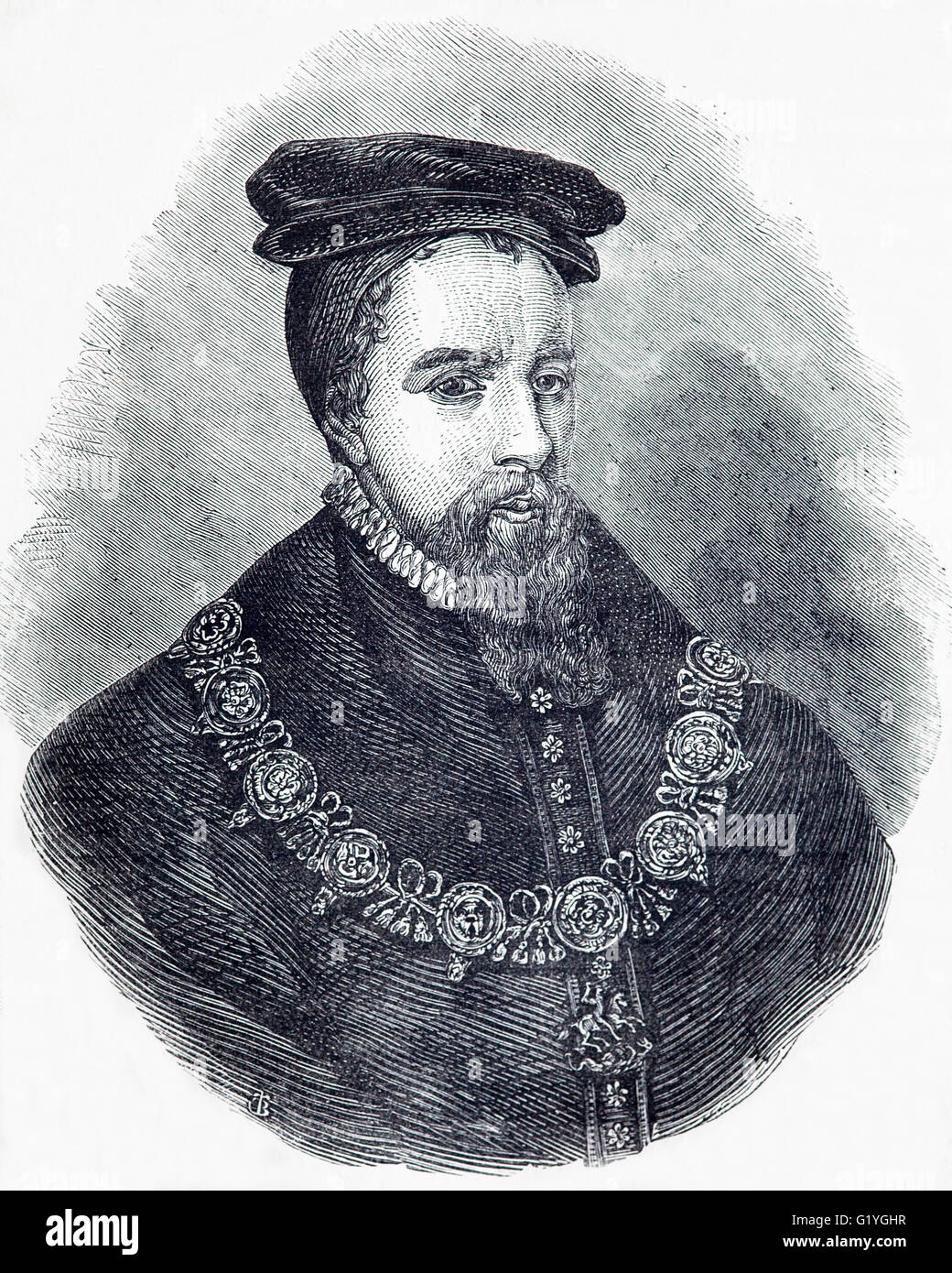 Thomas Stanley, 1. Earl of Derby, englischer (1435-1504), Adliger und Stiefvater König Henry VII von England.  Von Richard III in Richtung zum Ende von 1483, das Jahr in dem Edward V und Richard, Duke of York Constable von England gemacht, verschwunden (die Prinzen im Tower) aus ihrer Gefangenschaft in den Tower of London. Stockfoto