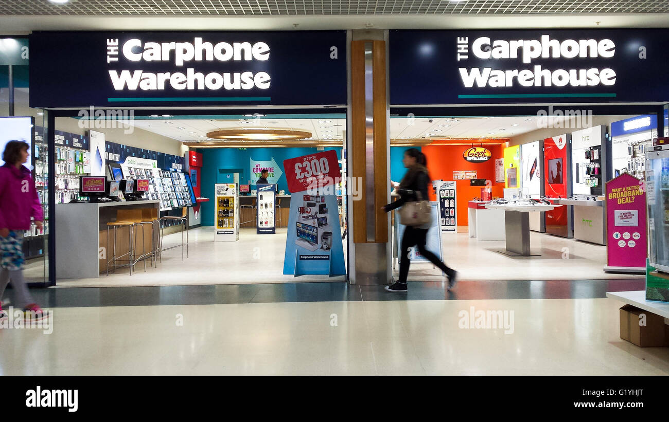 Carphone Warehouse Shop Ladengeschäft in Wood Green shopping-Stadt, Nord-London, UK Stockfoto