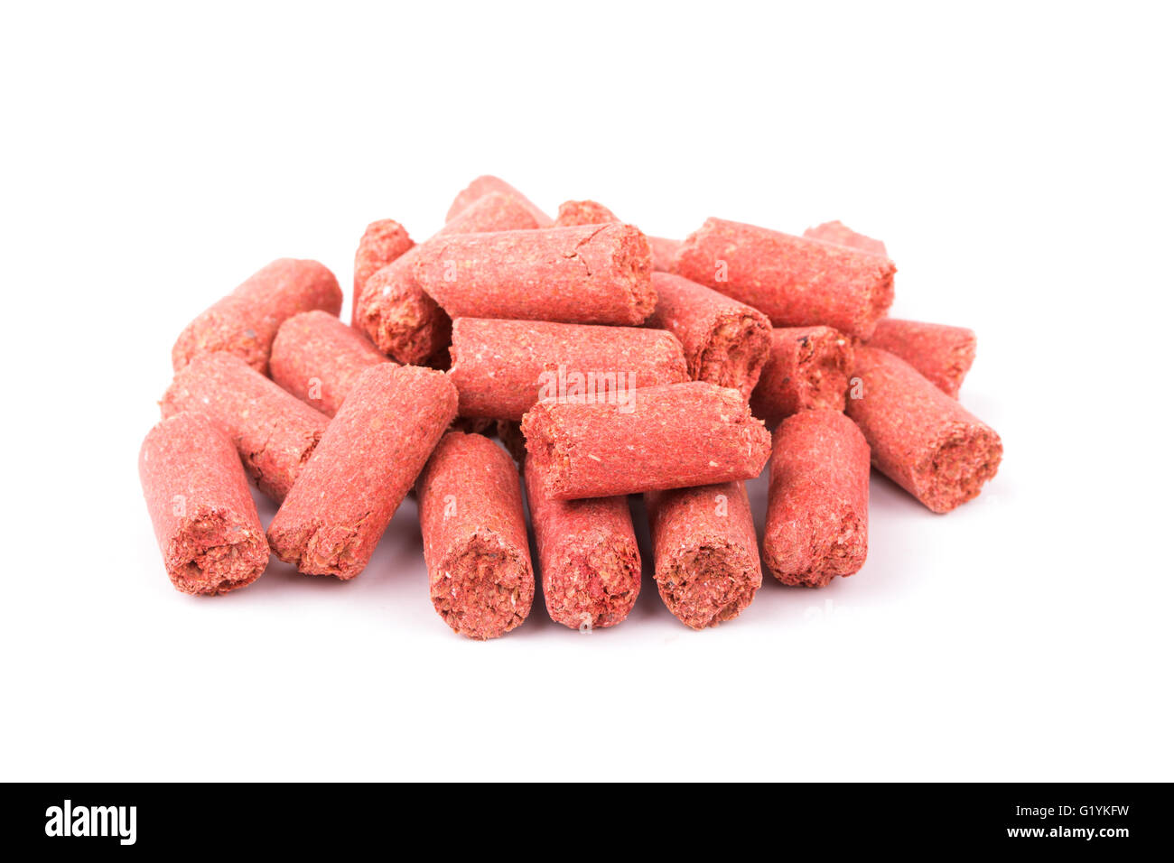 Pfefferminz-Leckereien für Pferde, auf weiß Stockfoto