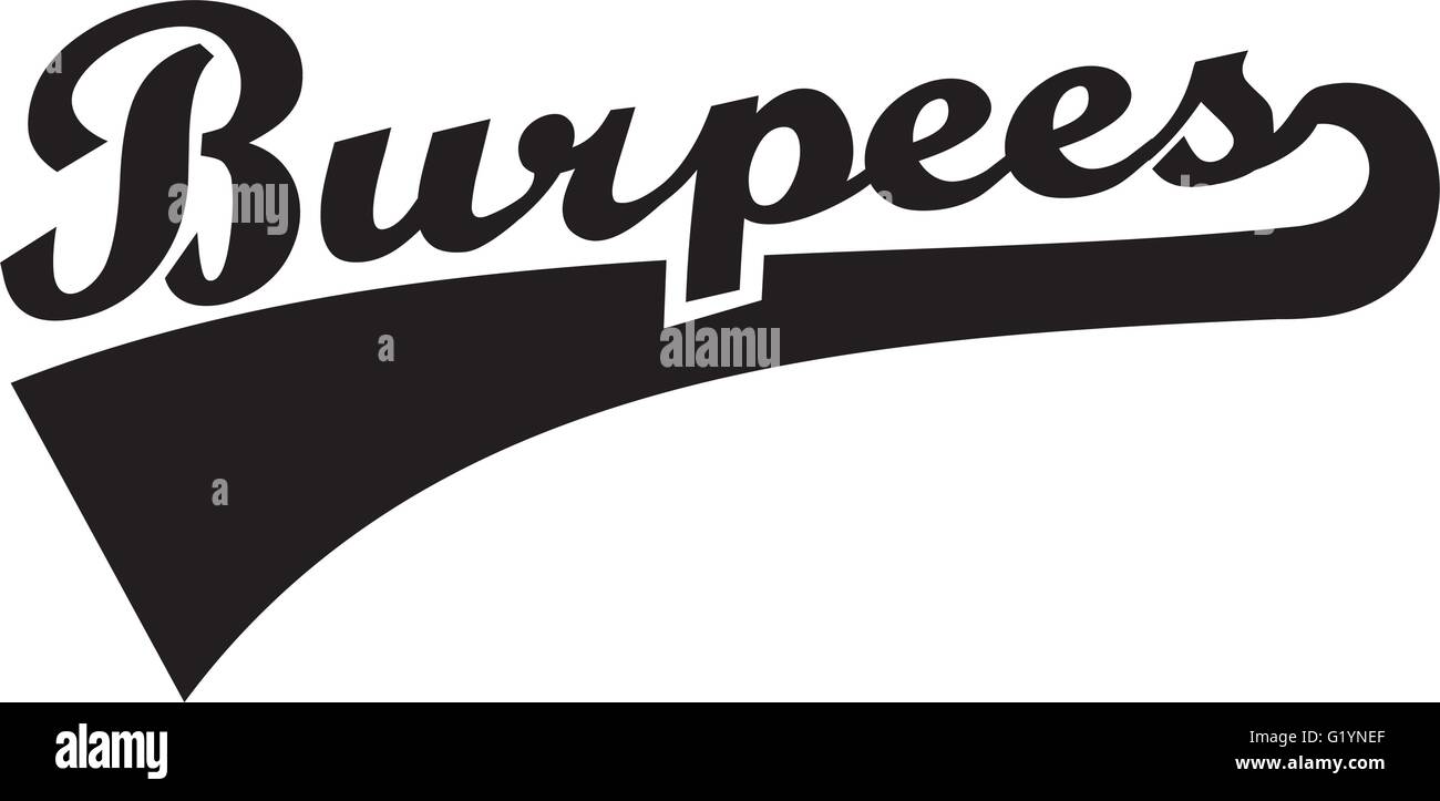 Burpees Wort retro Stock Vektor