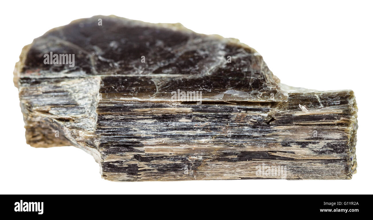 Makroaufnahmen von mineralischen Naturstein - Exemplar von Muskovit (Dioctahedral Glimmer, gemeinsame Glimmer, Fischleim, Kali-Glimmer) isolieren Stockfoto