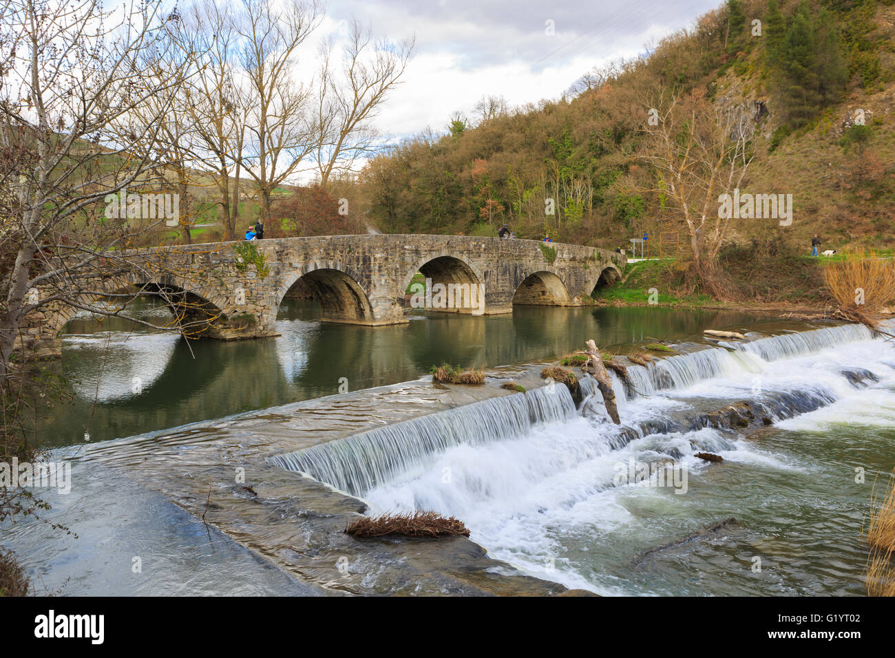 Pilgerreise Jakobsweg von St. Jean Pied de Port, Frankreich nach Burgos Spanien. Stockfoto