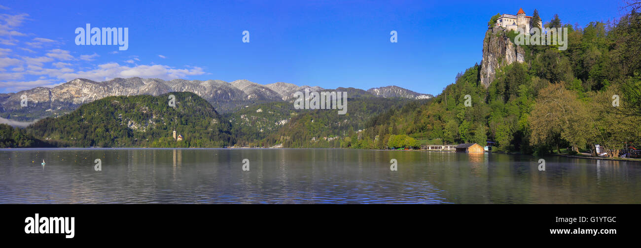 Bled, Slowenien - Panorama Stockfoto