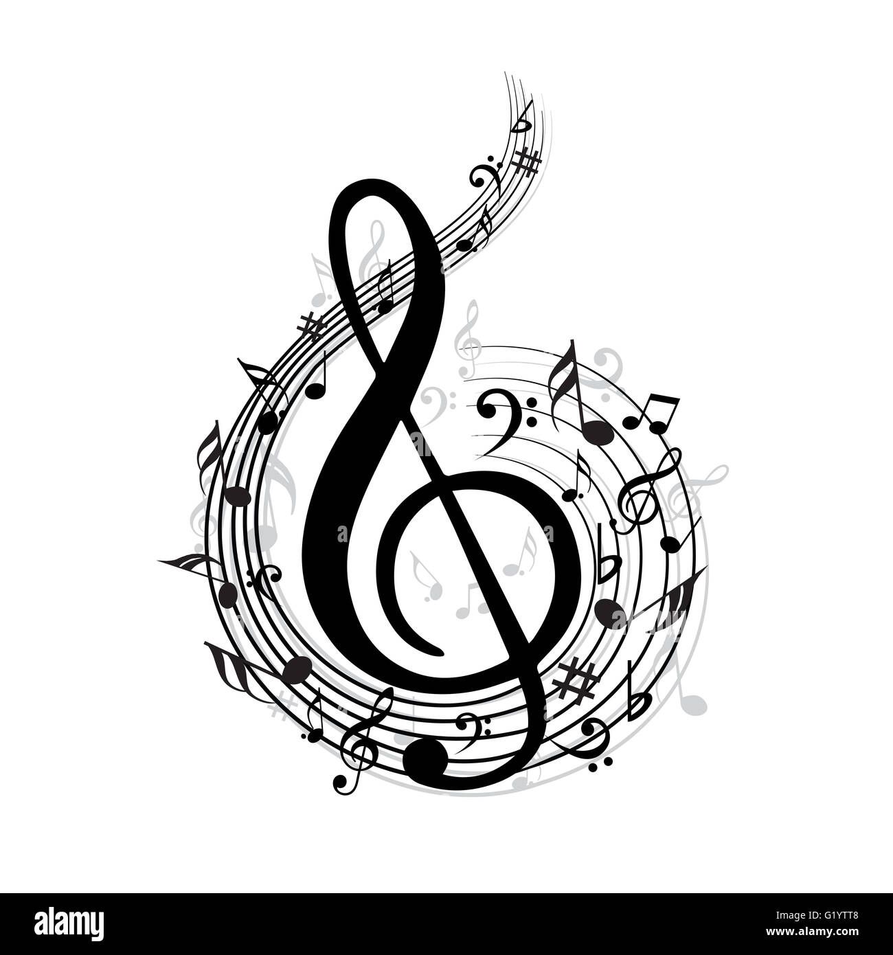 Musiknote Mit Musik Symbole Stockfoto Bild 104489064 Alamy
