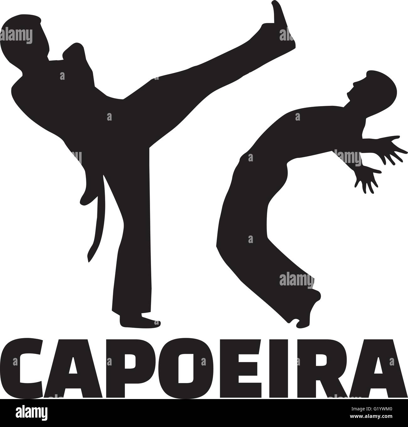 Capoeira-Kampf mit word Stock Vektor