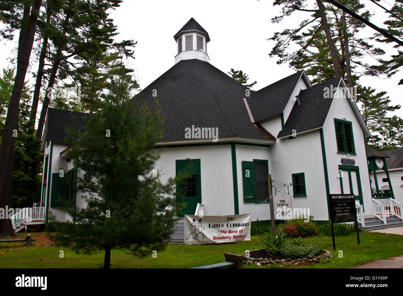 Old Orchard Beach, Ocean Park, neunzehnten Jahrhunderts Chautauqua religiöse Erweckung Zentrum. Der Tempel, errichtet 1881. Stockfoto