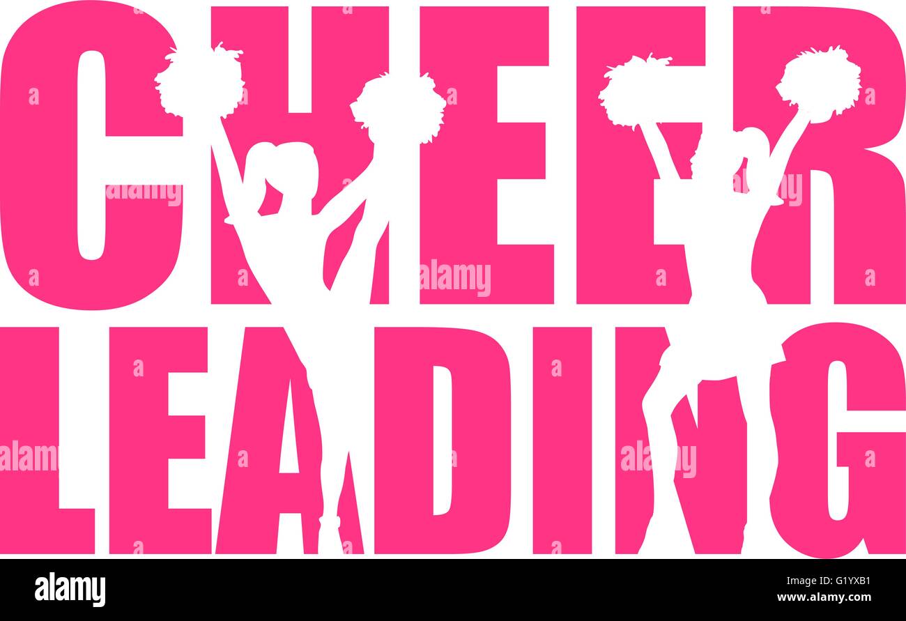 Cheerleader Wort mit Ausschnitt Stock Vektor