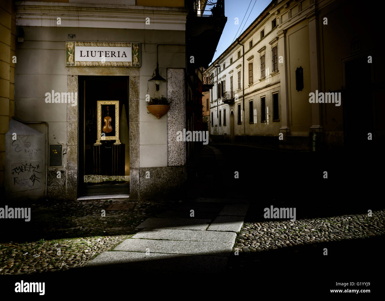 Die Stadt Cremona ist vor allem für seine musikalischen Geschichte und Traditionen fest Stockfoto