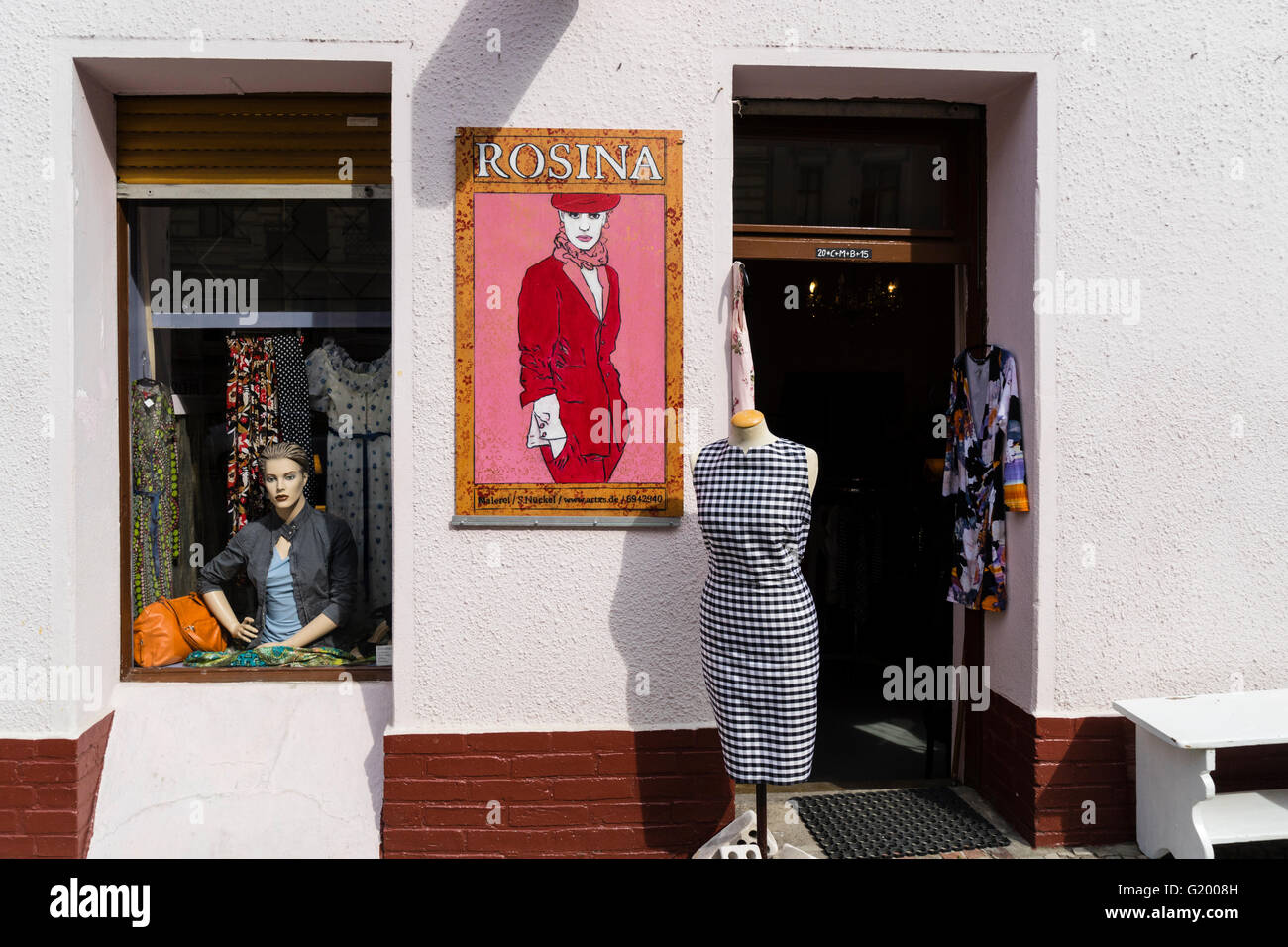 Kleine indŽpendant-Mode-Boutique, Rosina, in Kreuzberg Berlin Deutschland Stockfoto