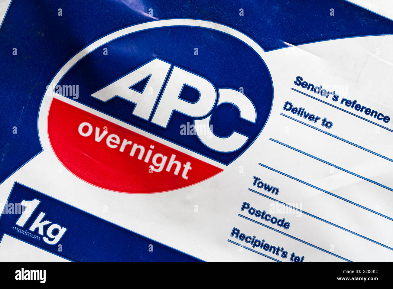 Detail auf APC über Nacht Paket Stockfoto