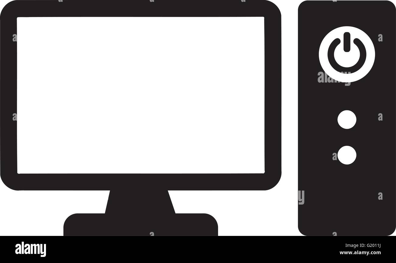 Computer-Monitor mit Turm Stock Vektor