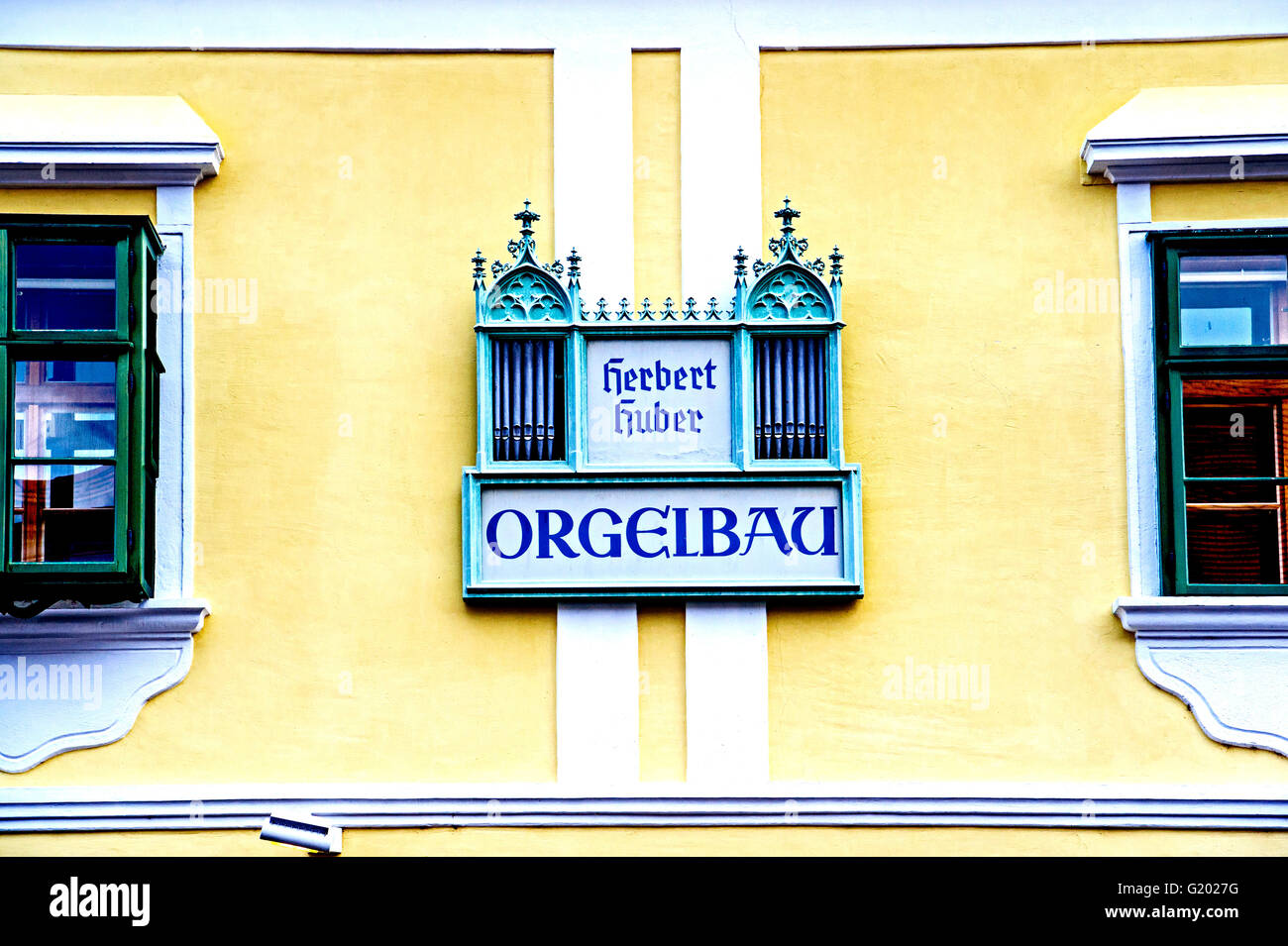 Fassade eines Hauses in Eisenstadt, Österreich Stockfoto