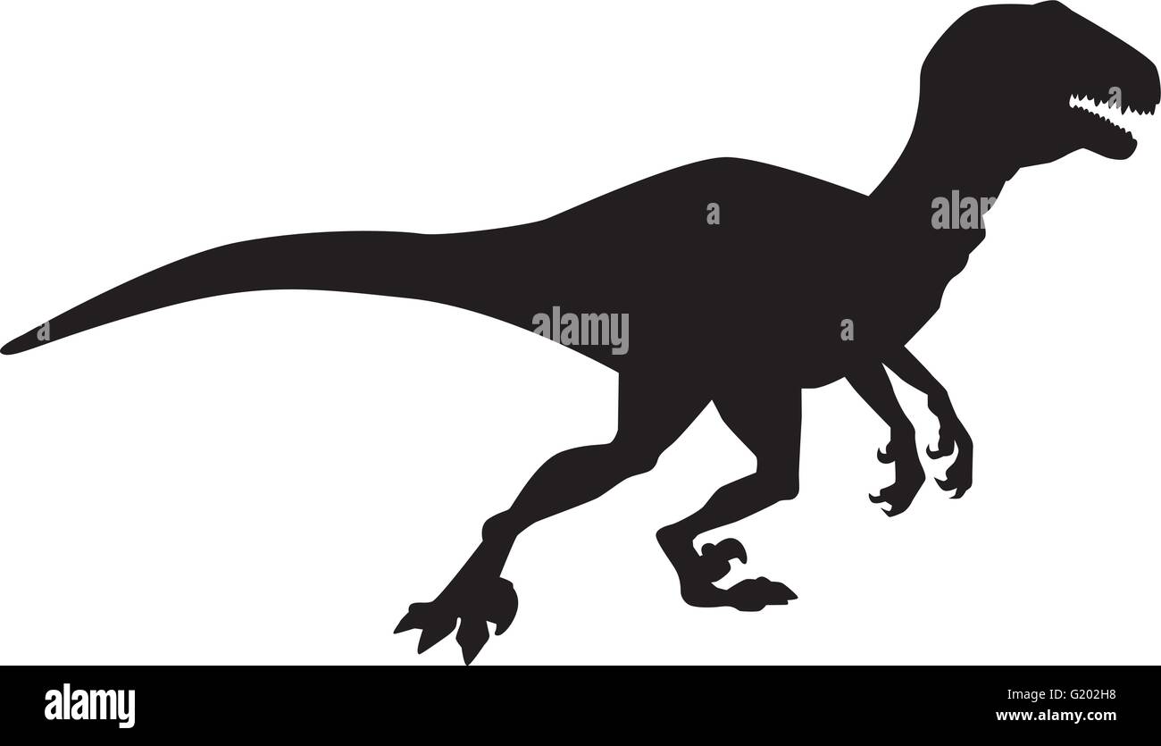 Dinosaurier Deinonychus silhouette Stock Vektor