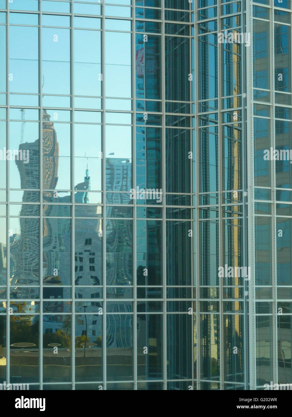 Ein Detail eines Bürogebäudes Außenfenster in Atlanta Georgia Stockfoto