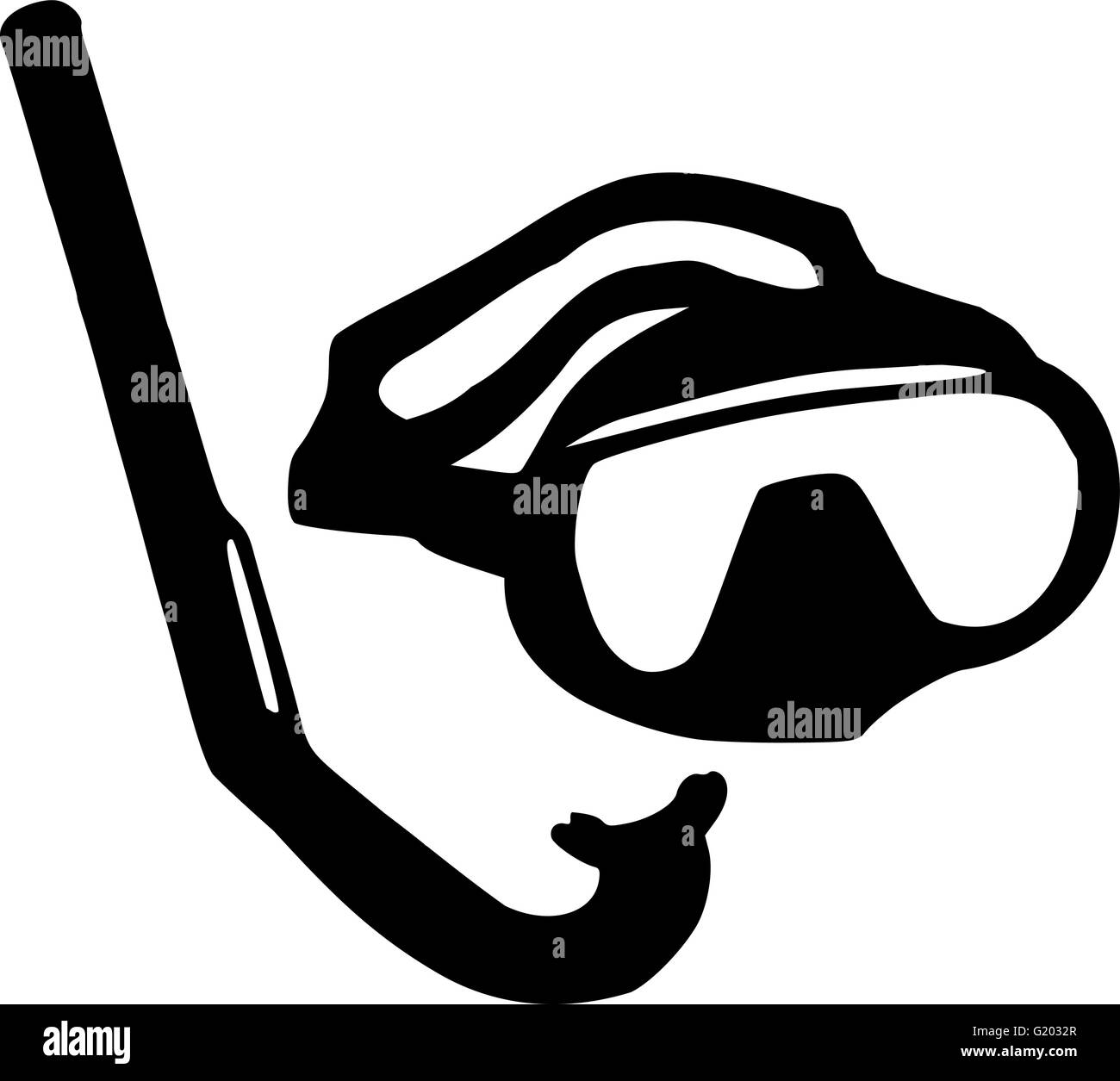 Taucherbrille und Schnorchel Stock Vektor