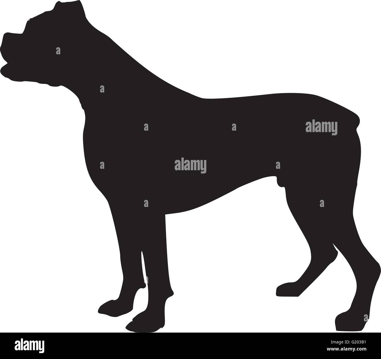 Boxer Hund silhouette Stock Vektor