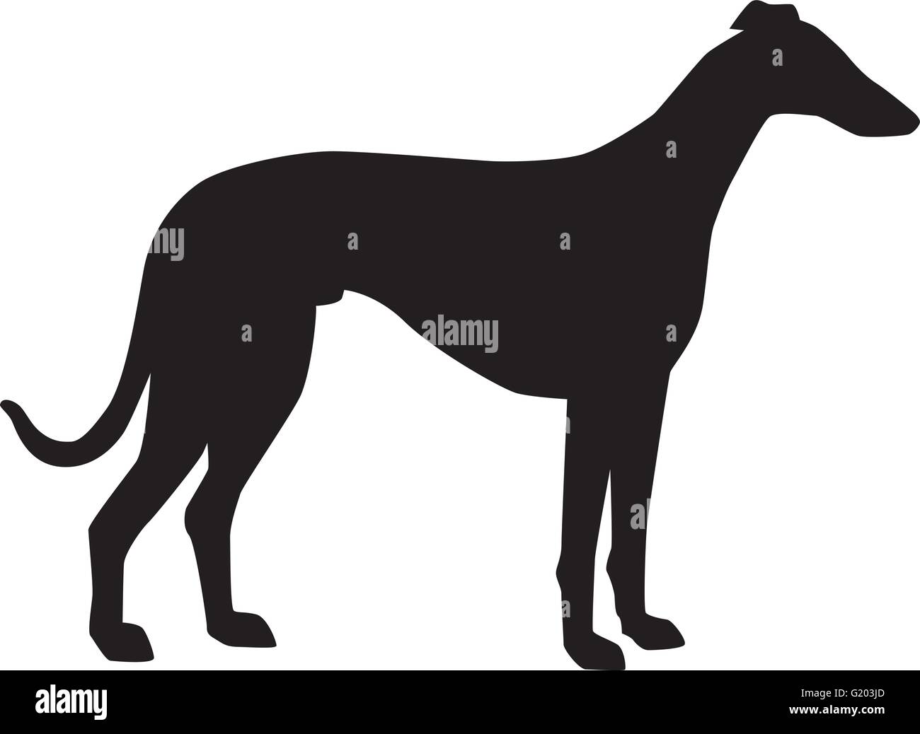 Windhund-silhouette Stock Vektor