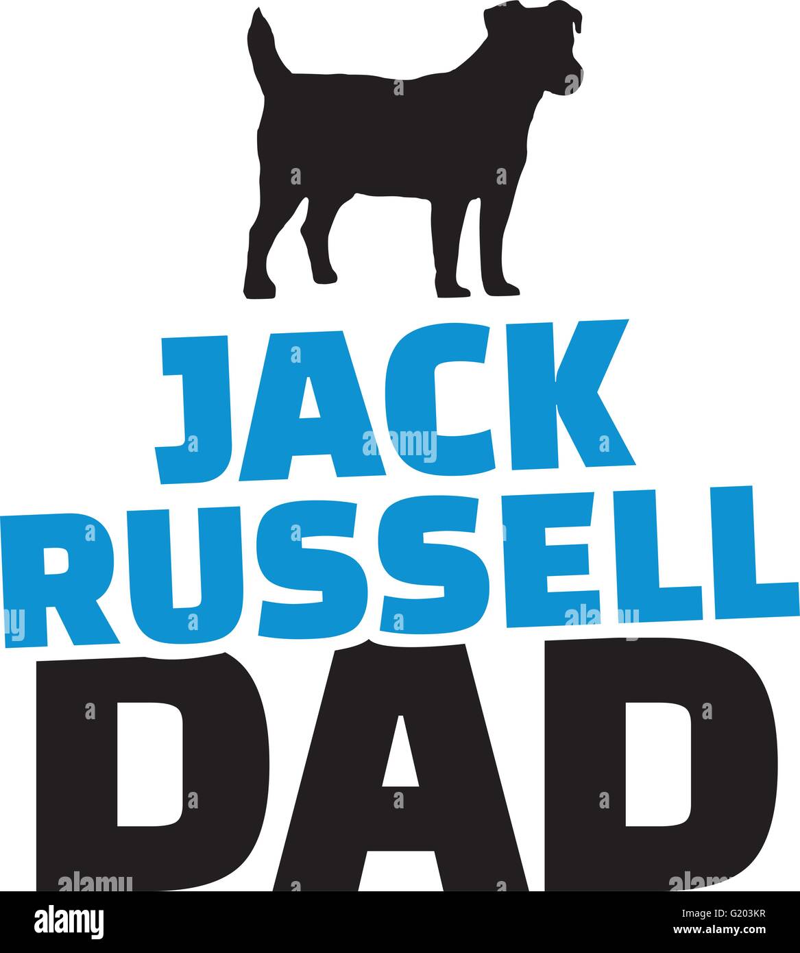 Jack Russell Vater mit Hund silhouette Stock Vektor