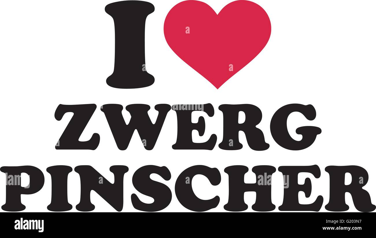 Ich liebe Zwergpinscher Deutsch Stock Vektor