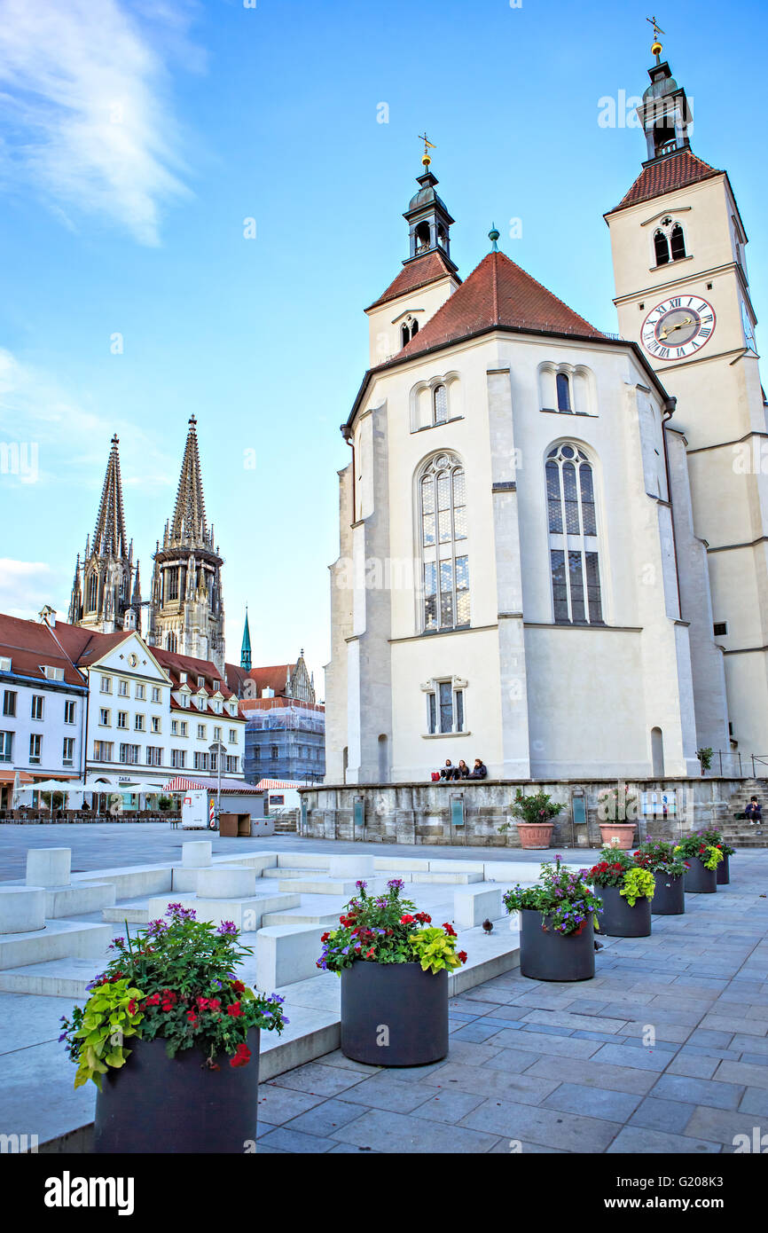 REGENSBURG, Bayern, Deutschland - Juli 2015: Straßen von Regensburg Stockfoto