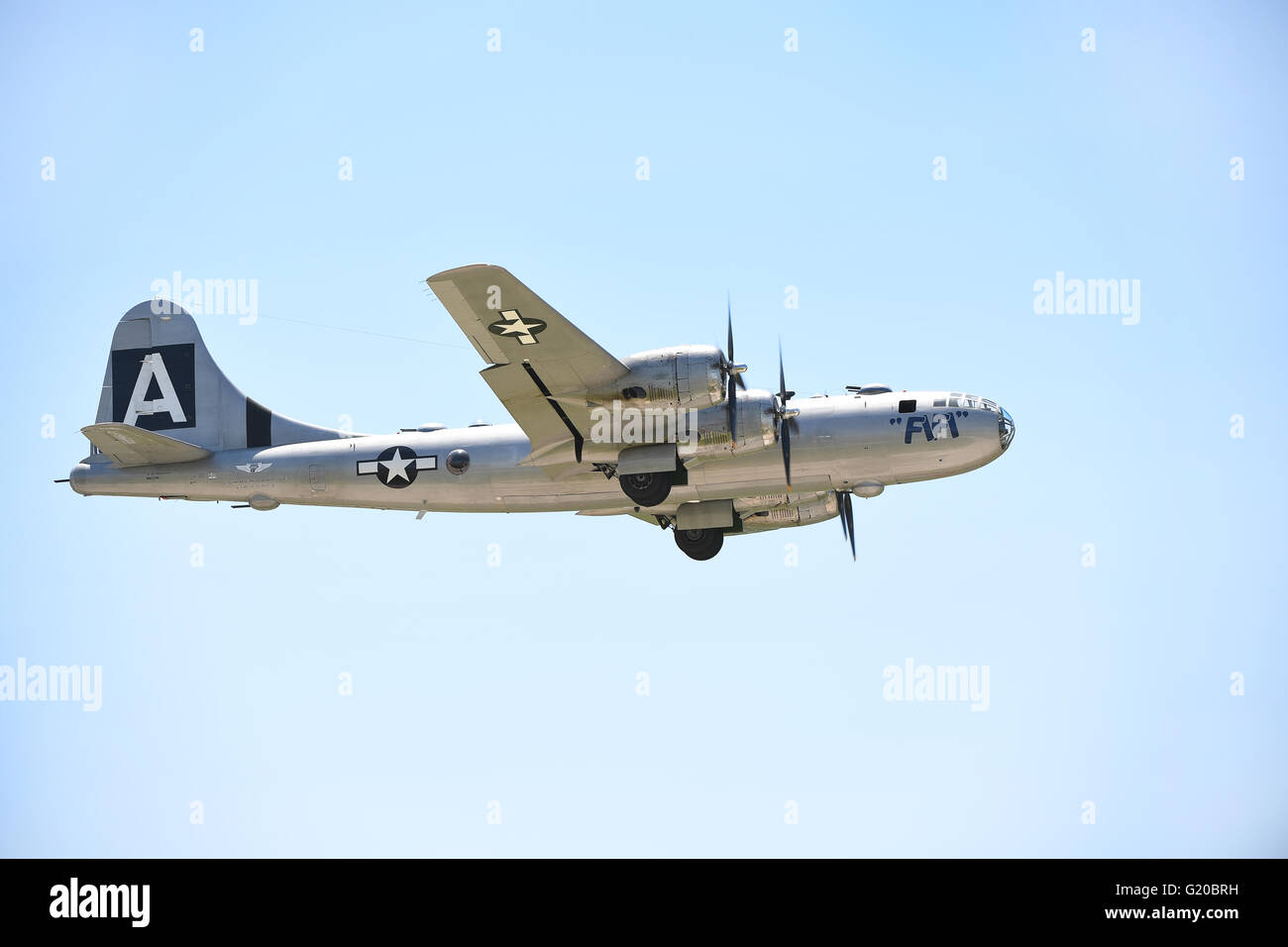 Saint Louis, Missouri, USA – 15. Mai 2016: B-29 Superfortress auf der Luftfahrtmesse Spirit of Saint Louis in Saint Louis, Missouri Stockfoto