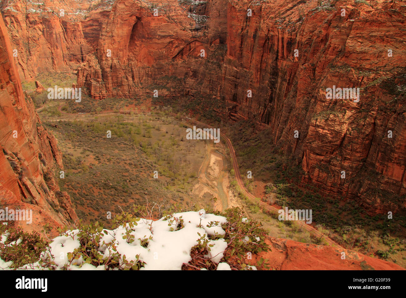 Den riesigen Zion Canyon in Zion Nationalpark Stockfoto