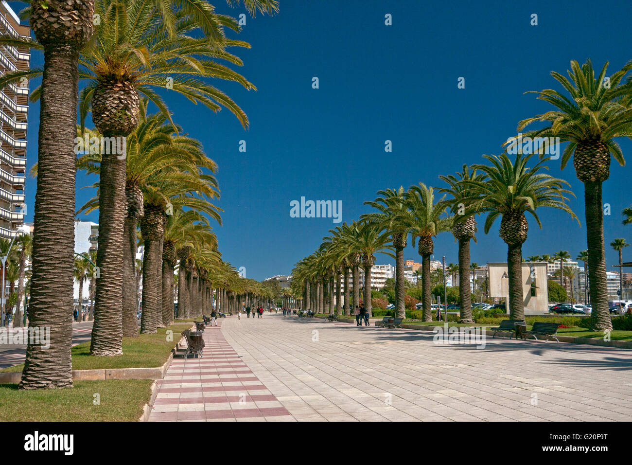 Die Promenade in der Nähe von Salou Strand. Tarragona Stockfoto