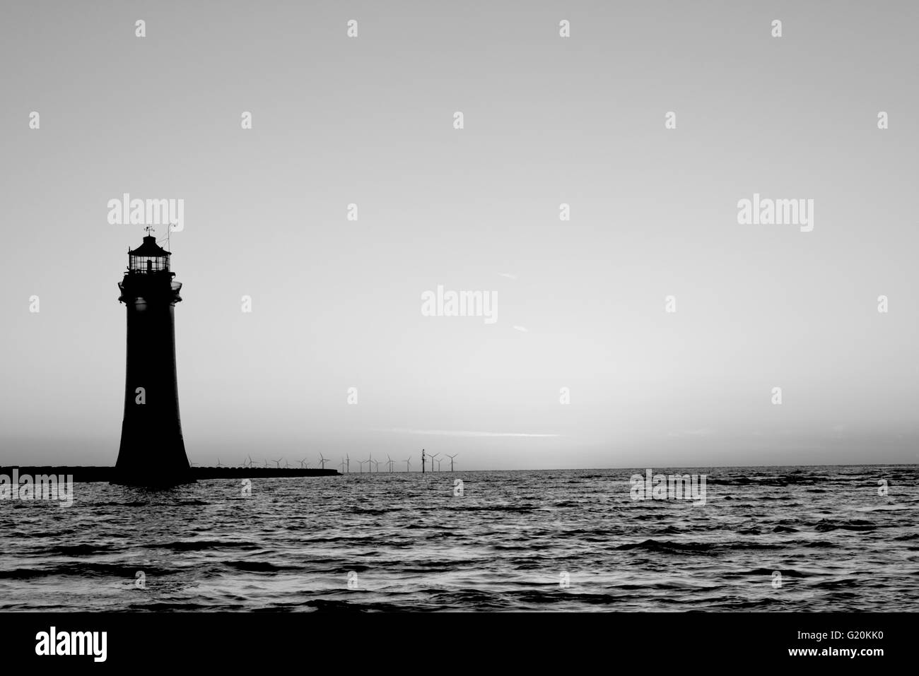 New Brighton und Barsch Rock Leuchtturm Sonnenuntergang Stockfoto