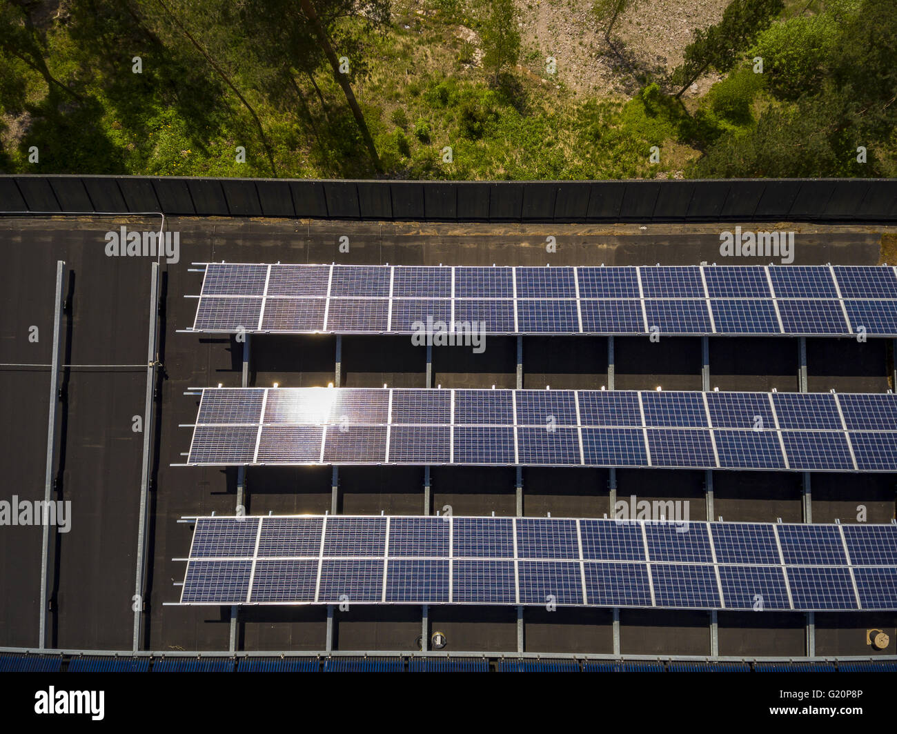 Finnische Natur-Mitte, Solar-panel Stockfoto