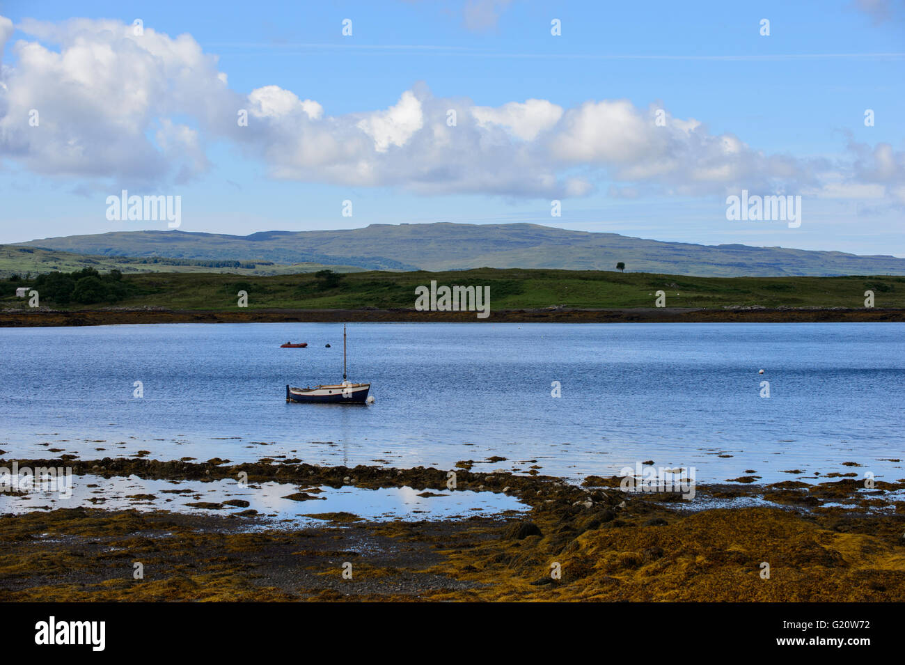 Boot im See Scridain, Isle of Mull, Schottland Stockfoto