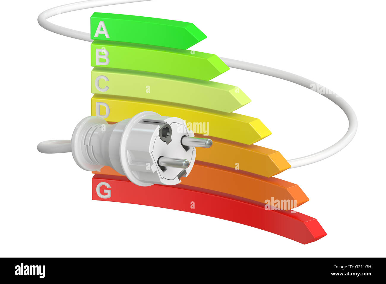 rettende Verbrauch Energiekonzept, 3D-Rendering isolierten auf weißen Hintergrund Stockfoto