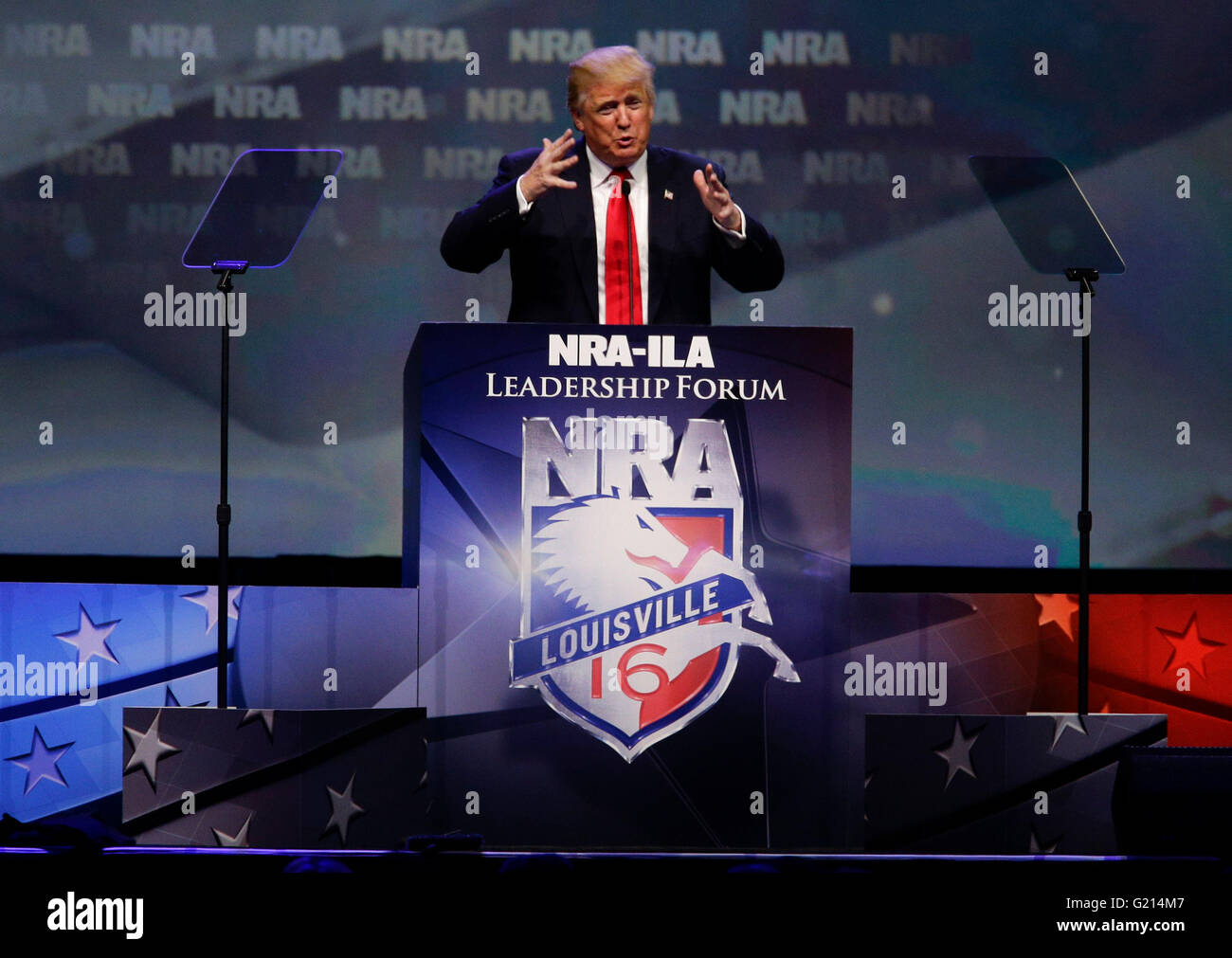 Louisville, KY, USA. 21. Mai 2016. Donald Trump sprach auf der NRA Leadership Forum auf Freitag, 20. Mai 2016 in Louisville, Kentucky Credit: Lexington Herald-Leader/ZUMA Draht/Alamy Live News Stockfoto