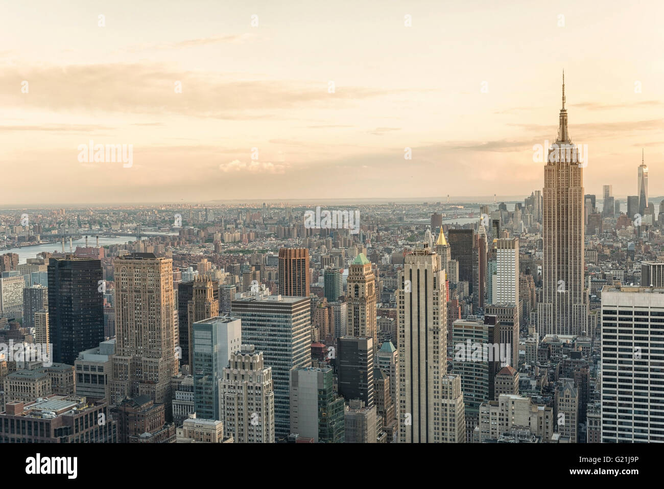 Übersicht mit dem Empire State Building, Manhattan, New York City, New York, USA Stockfoto