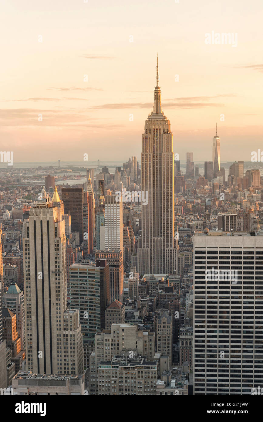 Übersicht mit dem Empire State Building, Manhattan, New York City, New York, USA Stockfoto