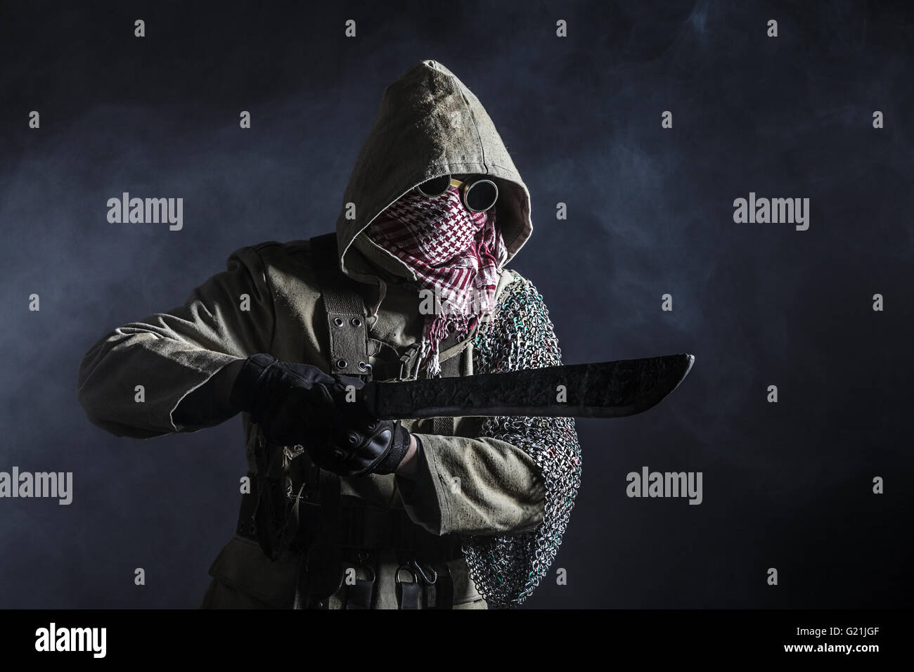 Studioaufnahme von nuklearen survivor Stockfoto