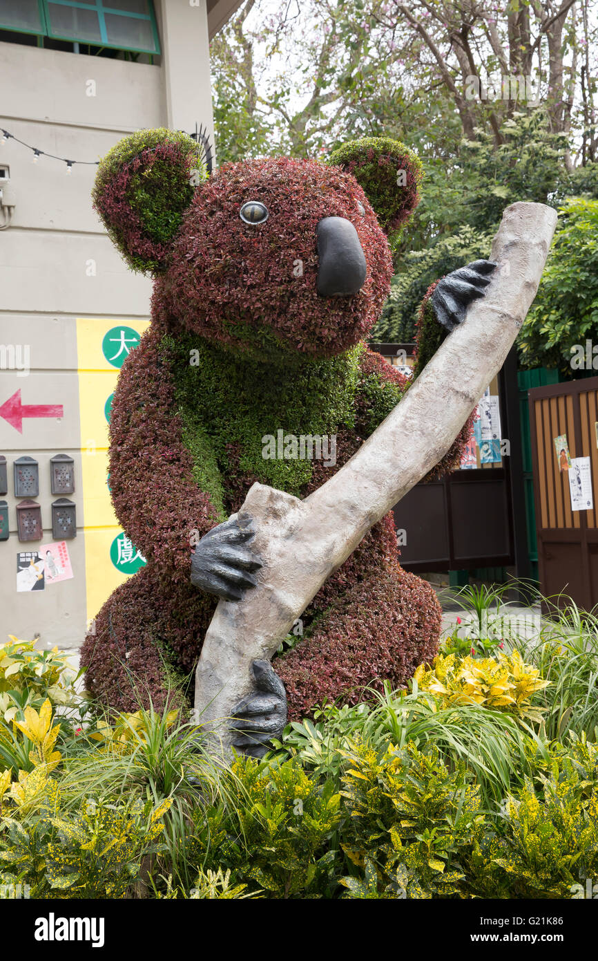 Riesige Größe Koalabär machte der Formschnitt im Ocean Park Hong Kong Stockfoto