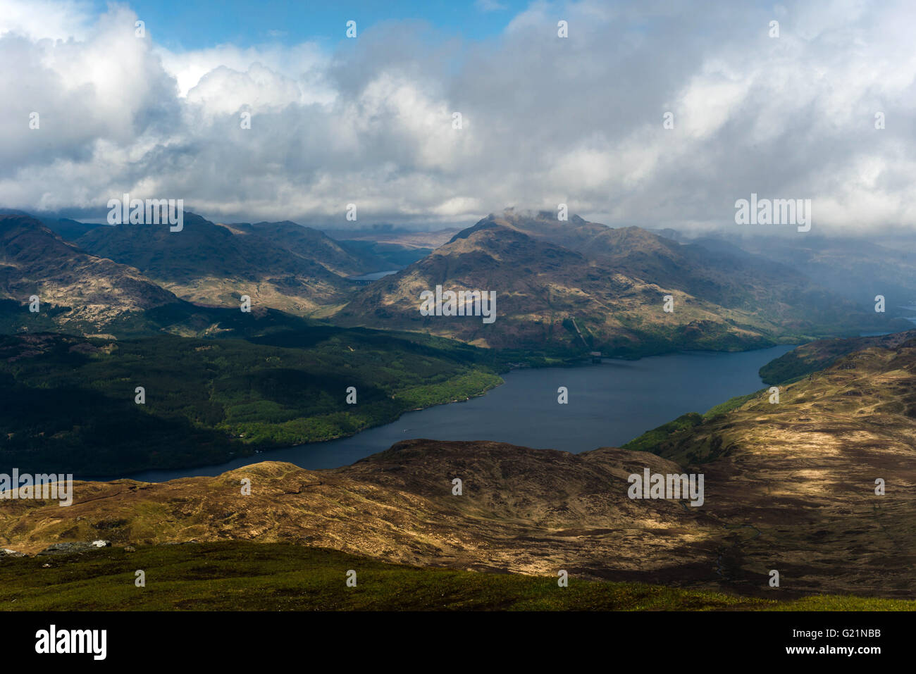 Blick vom Gipfel des Ben Lomond Schottland Stockfoto