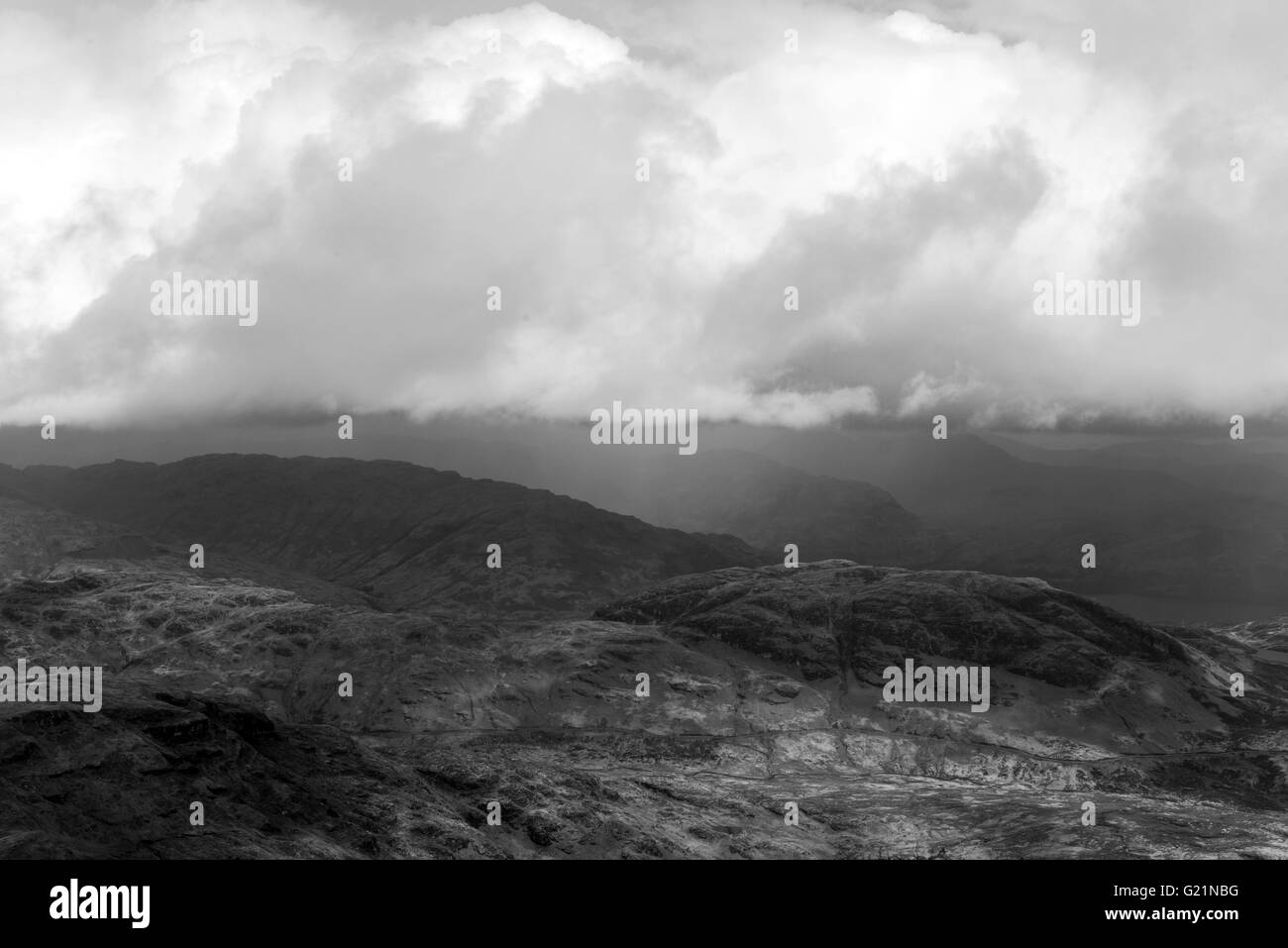 Blick vom Gipfel des Ben Lomond Schottland Stockfoto